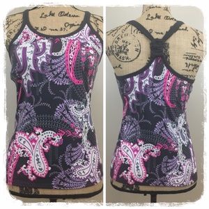 Athleta Gray/Paisley Print Racerback Tank sz. M
